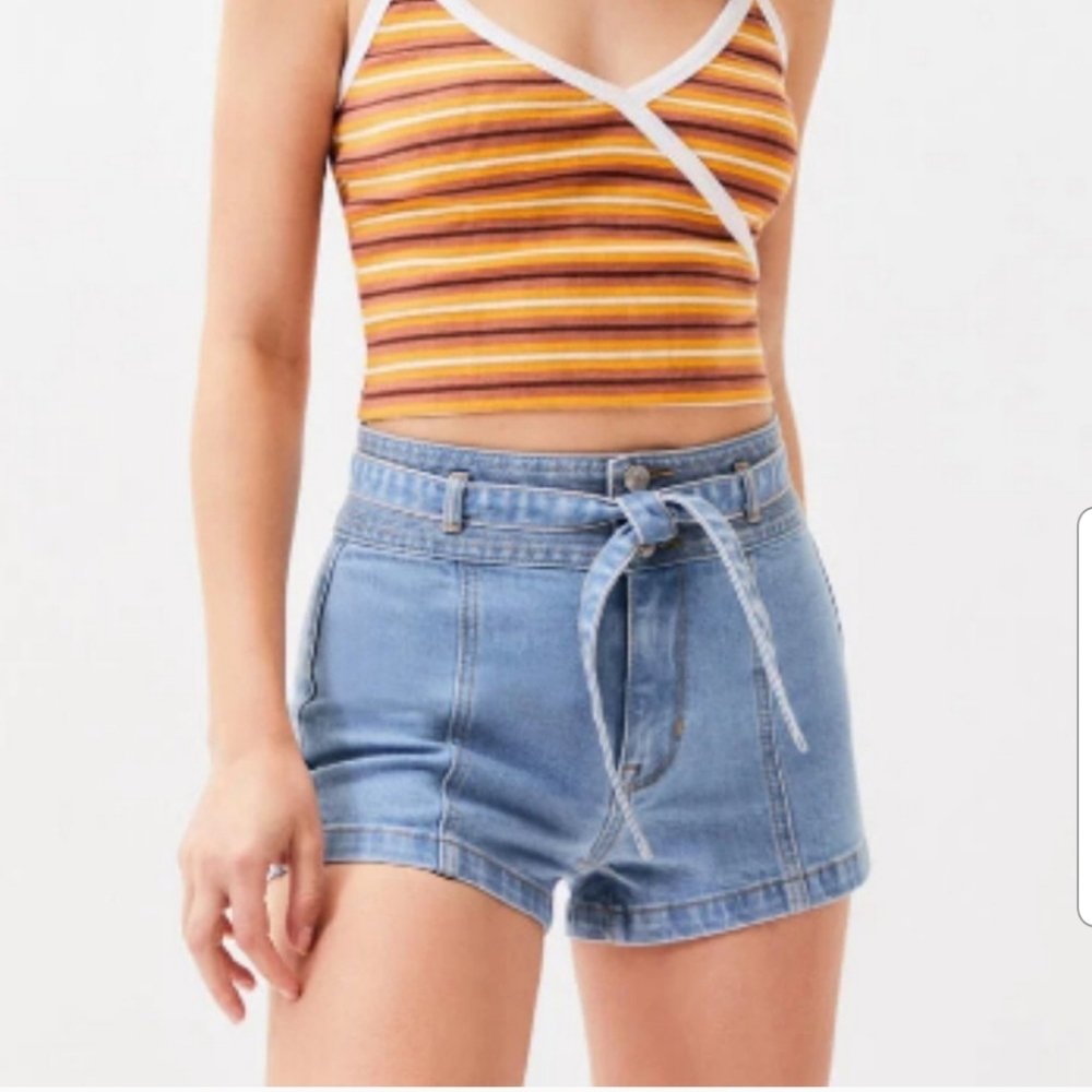 Pacsun 70s Denim Shorts Nina Tie Waist 27